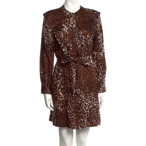 Veronica Beard Cheetah Print Long Sleeve Dress
